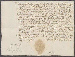 Fünf Zinsquittungen des Gotteshauses Klingental gegenüber den Markgrafen Ernst von Baden-Durlach und Karl von Baden