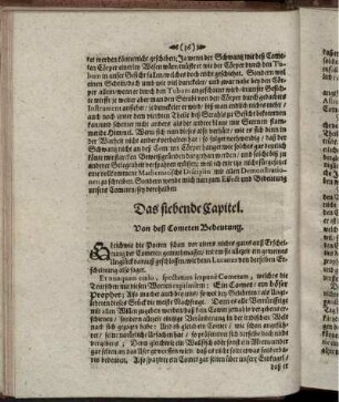 Das siebende Capitel. Von deß Cometen Bedeutung
