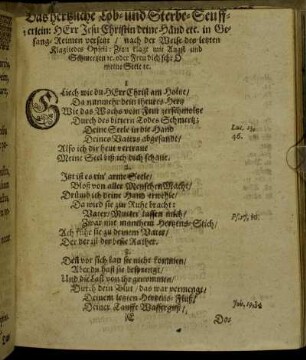 Das Hertzliche Lob- und Sterbe-Seuffzerlein: [...]