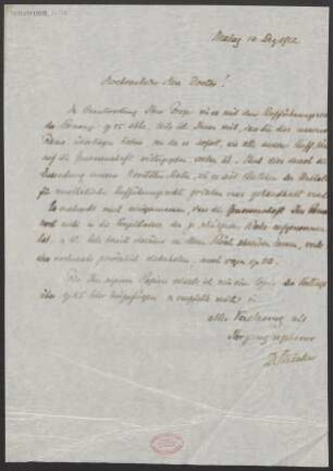 Brief an Max Bruch : 10.12.1912