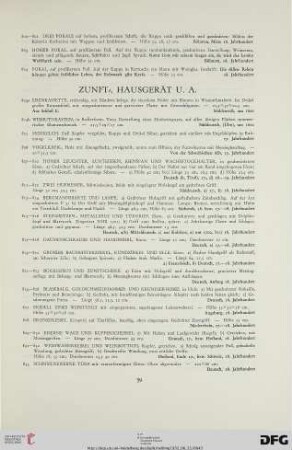Zunft- Hausgerät u.a. (Nr. 804a-860)