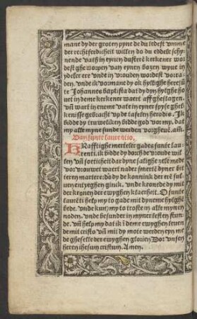 Van sunte laurentio.