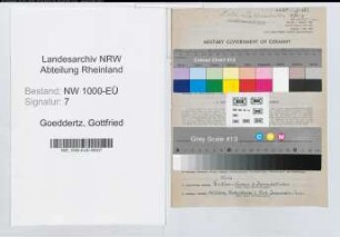 Entnazifizierung Gottfried Goeddertz, geb. 09.12.1898 (Gem.Inspektor)