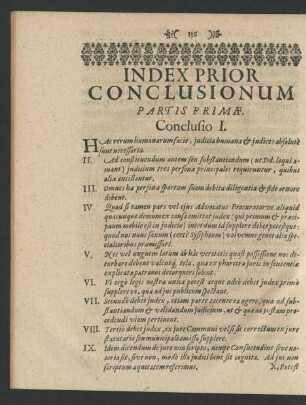 Index Prior Conclusionum