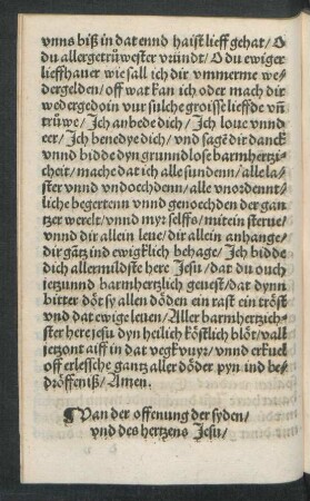 Van der offenung der syden und des hertzens Jesu/ Die .xiiii. betrachtung.