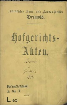Leeser, Joseph, Hofagent gegen Gebr. Girken (Girke, Gierke) in Rheda - Schuldforderung
