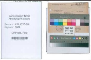 Entnazifizierung Paul Doenges , geb. 03.09.1896 (Finanzbeamter)