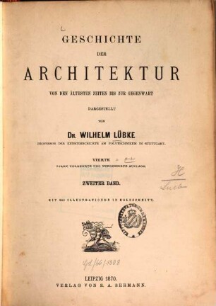 Geschichte der Architektur : von der ältesten Zeiten bis zur Gegenwart, 2