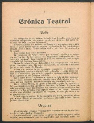 Crónica teatral