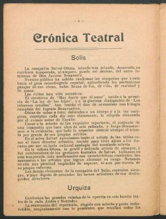 Crónica teatral