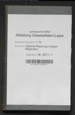 Vorstellungslisten des Aushebungsbezirks Lemgo, Band 1