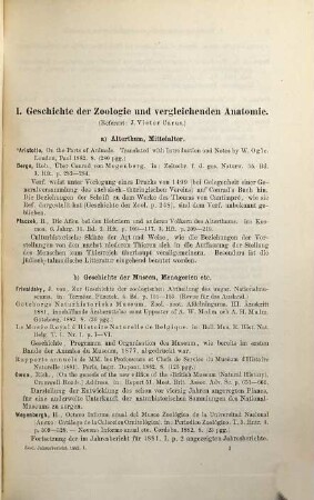 Zoologischer Jahresbericht. 1882 (1883), Abth. 1