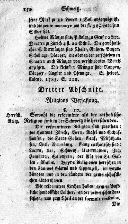 Dritter Abschnitt. Religions Verfassung