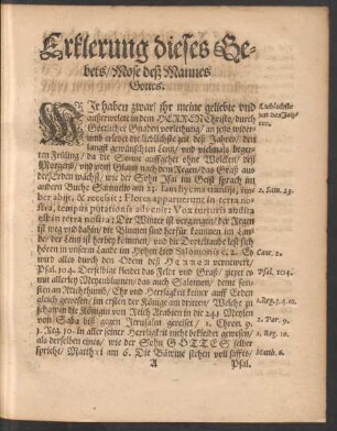 Erklerung dieses Gebets/ Mose deß Mannes Gottes.