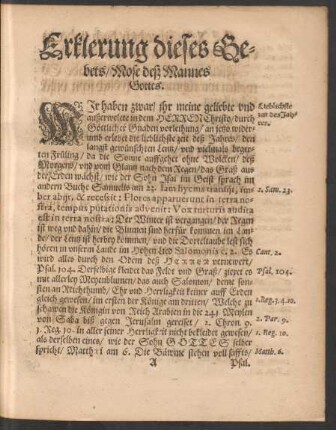 Erklerung dieses Gebets/ Mose deß Mannes Gottes.