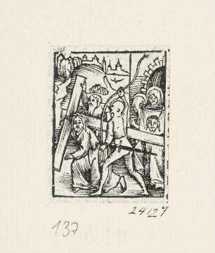 Kreuztragung, Blatt 14 aus: "Daniel Agricola, Passio domini nostri Jesu Christi", Basel 1514/1515