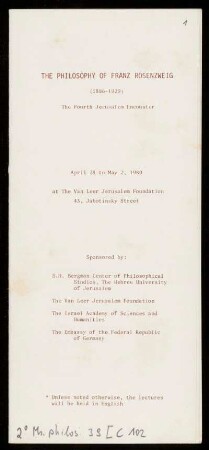 The philosophy of Franz Rosenzweig