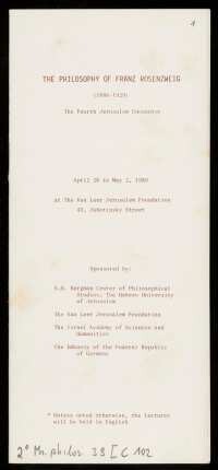 The philosophy of Franz Rosenzweig
