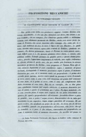 Proposizioni meccaniche di Vincenzo Viviani.