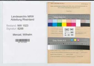 Entnazifizierung Wilhelm Menzel , geb. 20.02.1886 (Ingenieur)