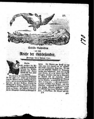 Julius, 1751. Sieben und zwanzigstes Stück