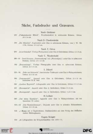Stiche, Farbdrucke und Gravuren (Nr. 297-314)