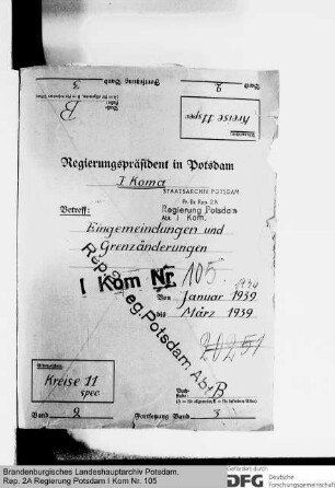 Eingemeindungen und Grenzänderungen