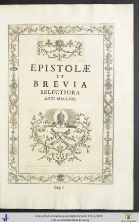 Epistolae Et Brevia Selectiora Anni MDCCVIII.