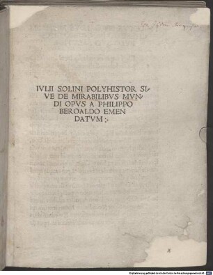 Polyhistor sive de mirabilibus mundi