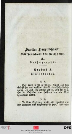 Zweiter Hauptabschnitt. Wissenschaft des Zeichnens