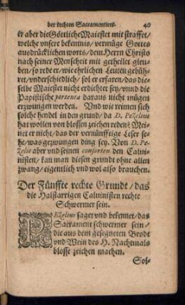 Der Fünffte rechte Grundt/ das die Halstarrigen Calvinisten rechte Schwermer sein.