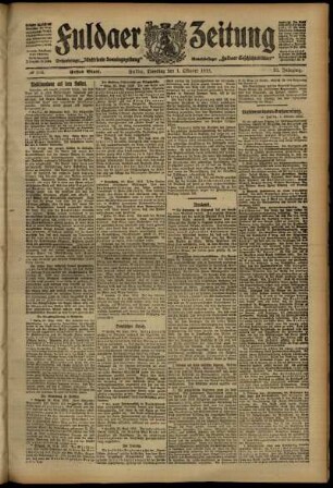 Erste Ausgabe vom Dienstag, den 01. Oktober 1912.