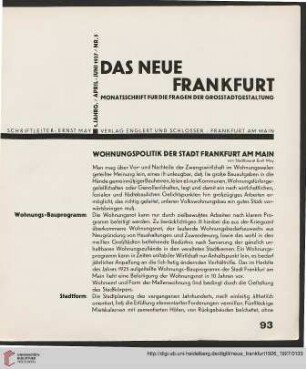 1: Wohnungspolitik der Stadt Frankfurt am Main