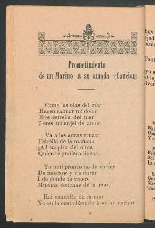 Prometimiento de un marino a su amada : (Canción)