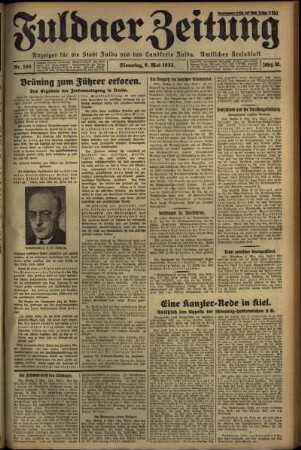 Ausgabe vom Dienstag, den 09. Mai 1933.