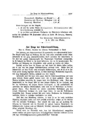 Zur Frage der Lehrerinnenbildung