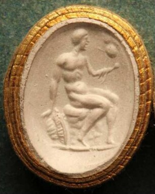 Diomedes hält sitzend das Palladion (Daktyliothek, Supplement)