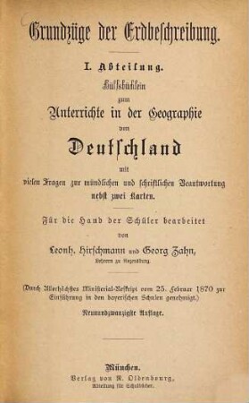 Grundzüge der Erdbeschreibung, 1