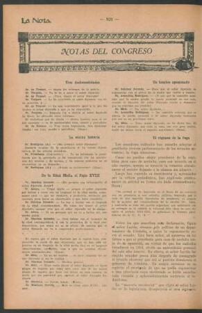 Notas del congreso