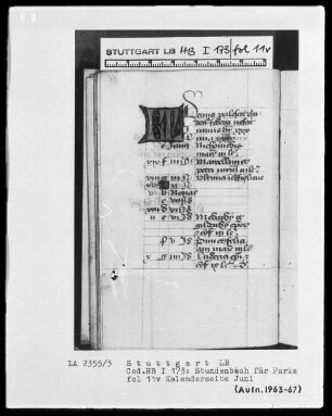 Lateinisches Stundenbuch — KL-Ligatur, Folio 11verso