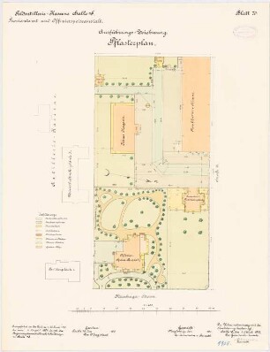 Feldartilleriekaserne, Halle/Saale: Offizierskasino: Lageplan 1:400