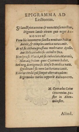 Epigramma Ad Lectorem.