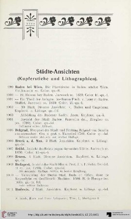 Städte-Ansichten (Nr. 999-1288)