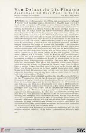 17: Von Delacroix bis Picasso : Ausstellung bei Hugo Perls in Berlin