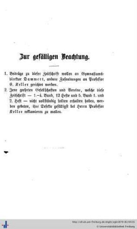 Zur gefälligen Beachtung.