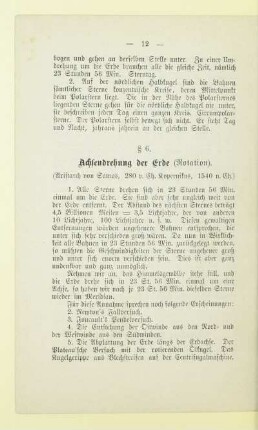 6. Achsendrehung der Erde (Rotation)