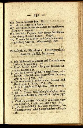 Philosophici, Philologici, Lexicographi, auctores Classici in octavo.