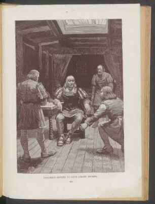 Columbus refuses to have chains broken. - [Illustration]