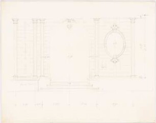 Halle mit Eckpavillons: Details der Fassade
