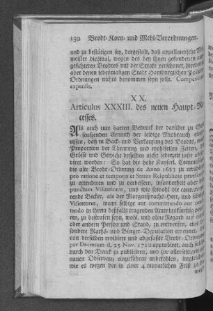 XX. Articulus XXXIII. des neuen Haupt=Recesses.